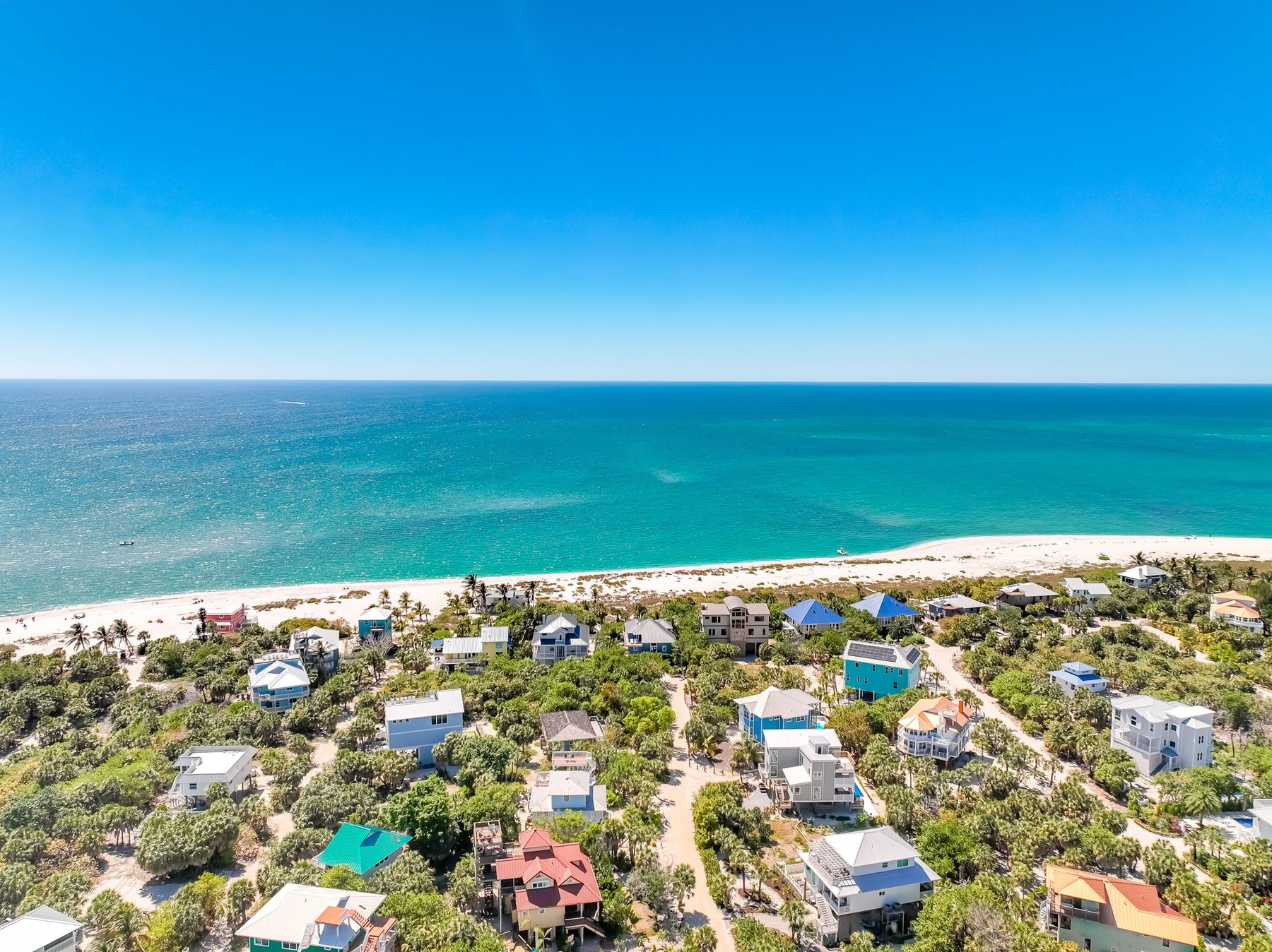Aerial toward the Gulf beach
