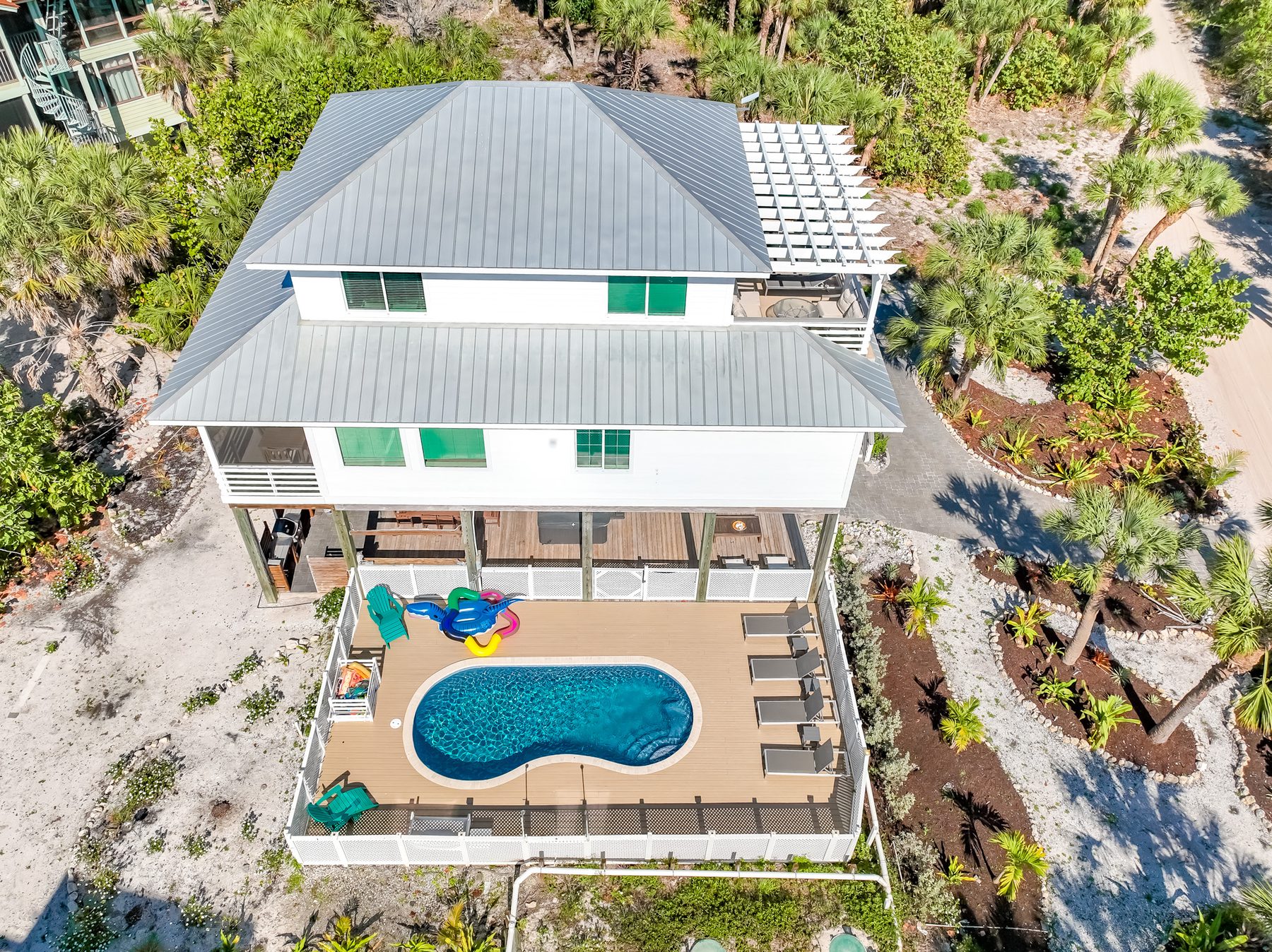 Aerial of pool and spa